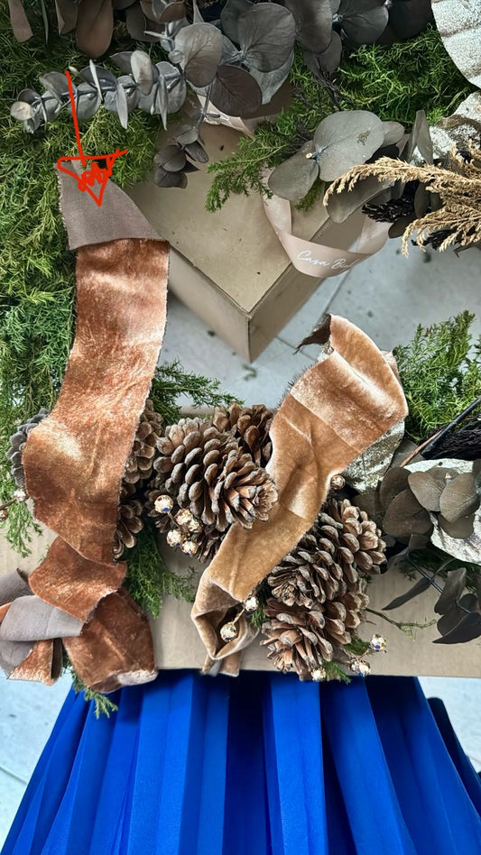 12 listones gruesos de Seda Terciopelo en Canela de Silk & Pepper