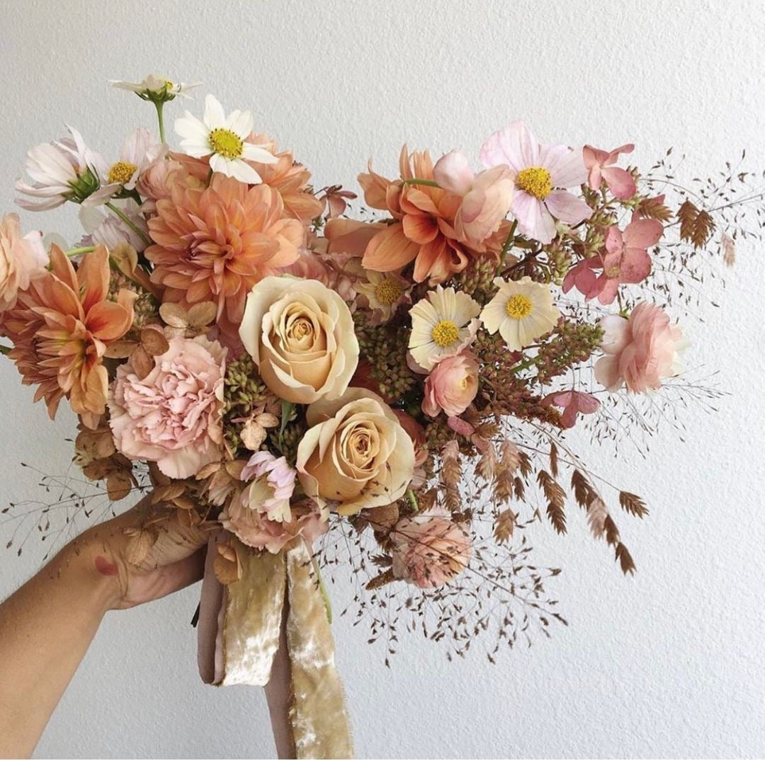 Listón de Seda Terciopelo en color Metallic Tan Silk & Pepper