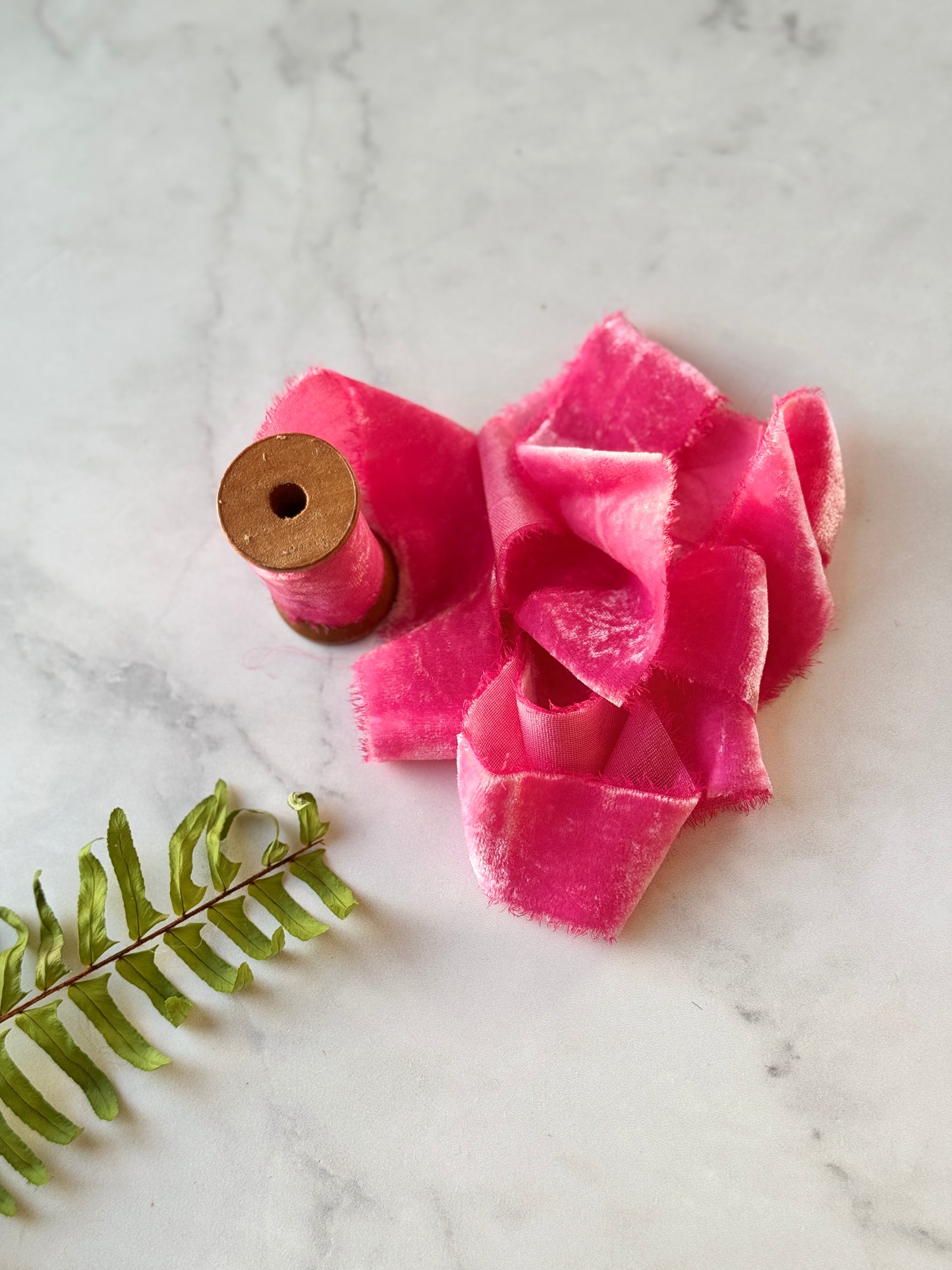 Listón de Seda Terciopelo en color Barbie Silk & Pepper