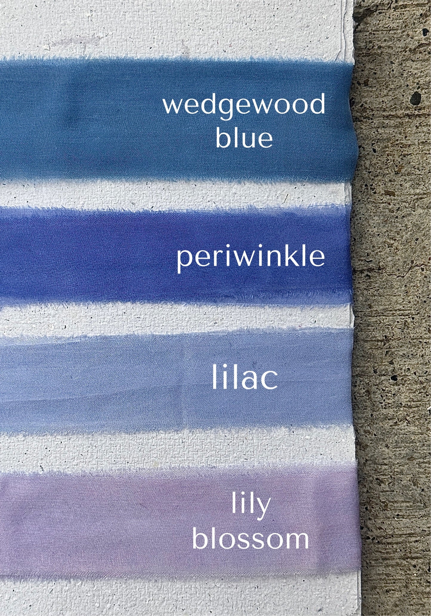 LIstón de Seda Lisa Charmeuse marca Silk & Pepper - Tonos Verdes y Azules