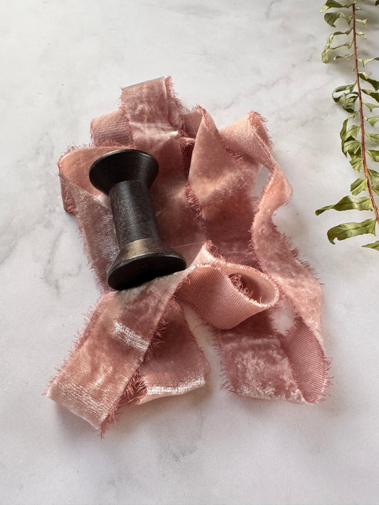Listón de Seda Terciopelo en color Vintage Rosé Silk & Pepper