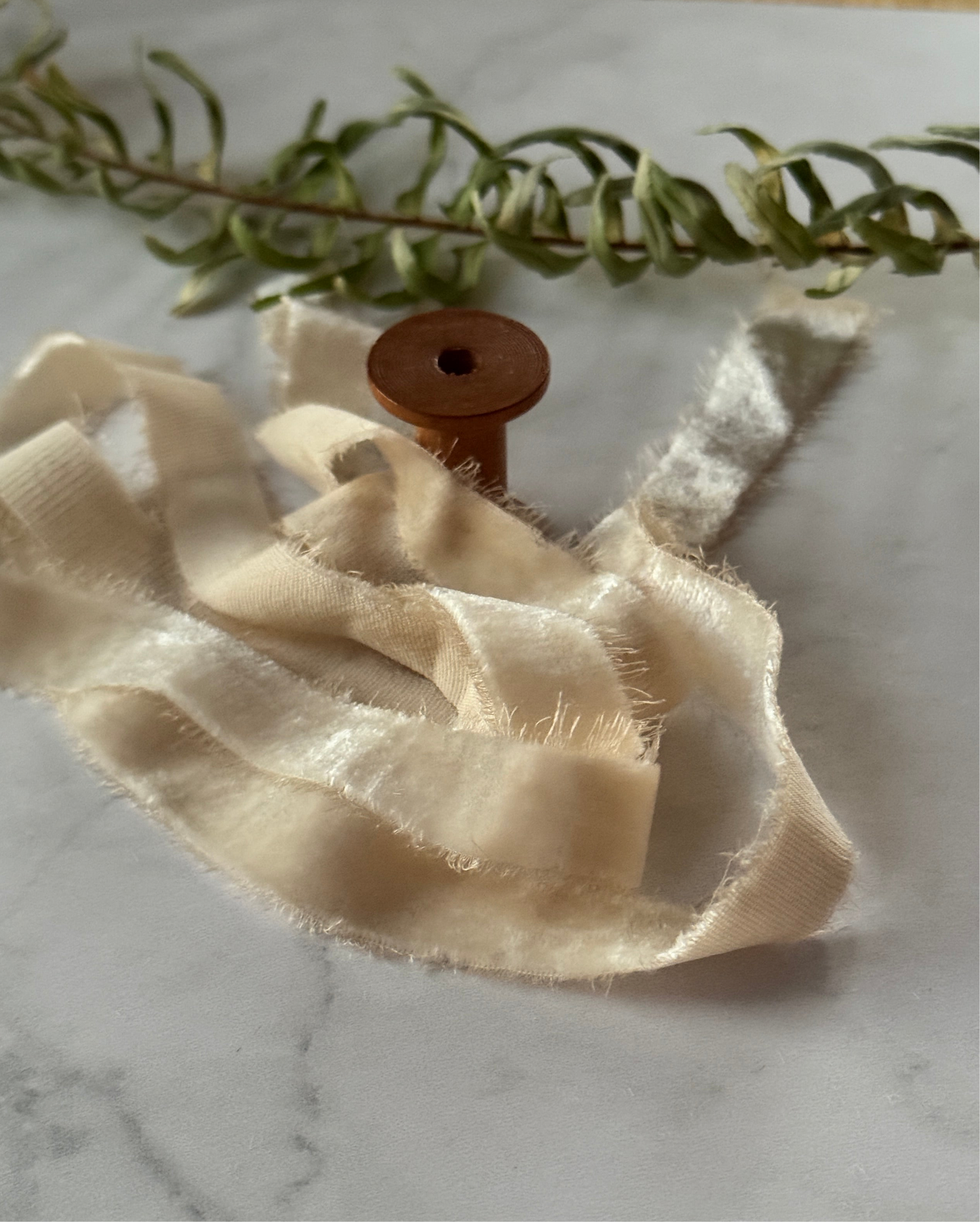 Listón de Seda Terciopelo en color Vanilla Latte de Silk & Pepper