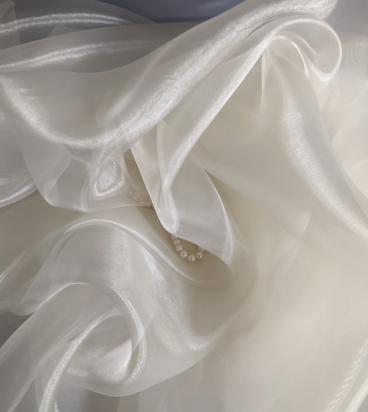 🌾 Organza de Seda Natural 5 m/m – Ligereza Pura en su Blanco Original por metro