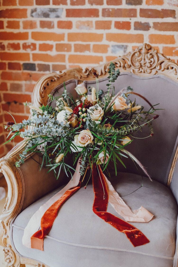 Listón de Seda Terciopelo en color Pumpkin de Silk & Pepper