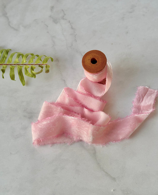 Listón de Seda Terciopelo en color Ballet de Silk & Pepper