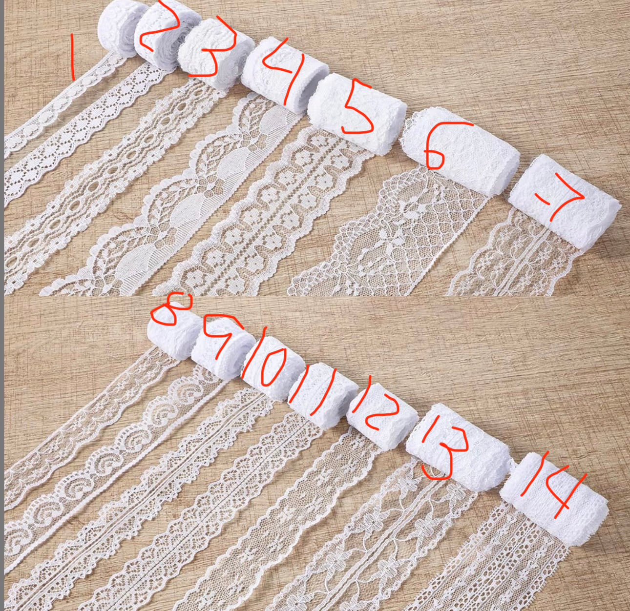 Listón 100% algodón de encaje