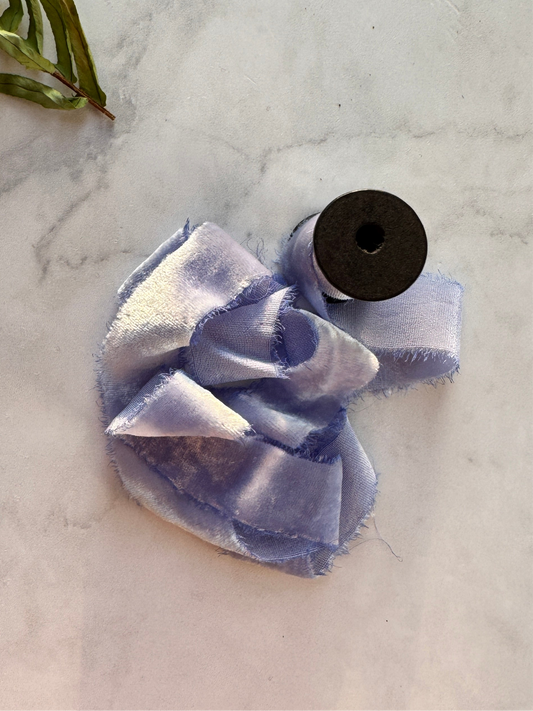 Listón de Seda Terciopelo en color Periwinkle Silk & Pepper