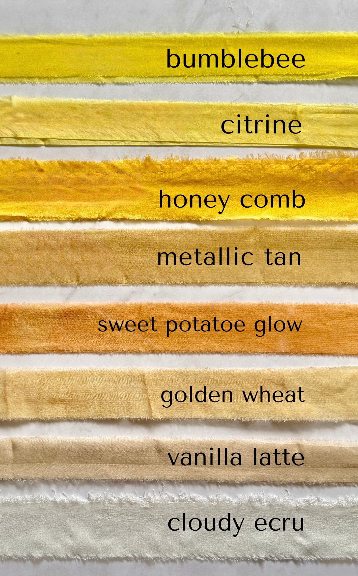 Listón de Seda Lisa Charmeuse marca Silk & Pepper - Tonos tierra