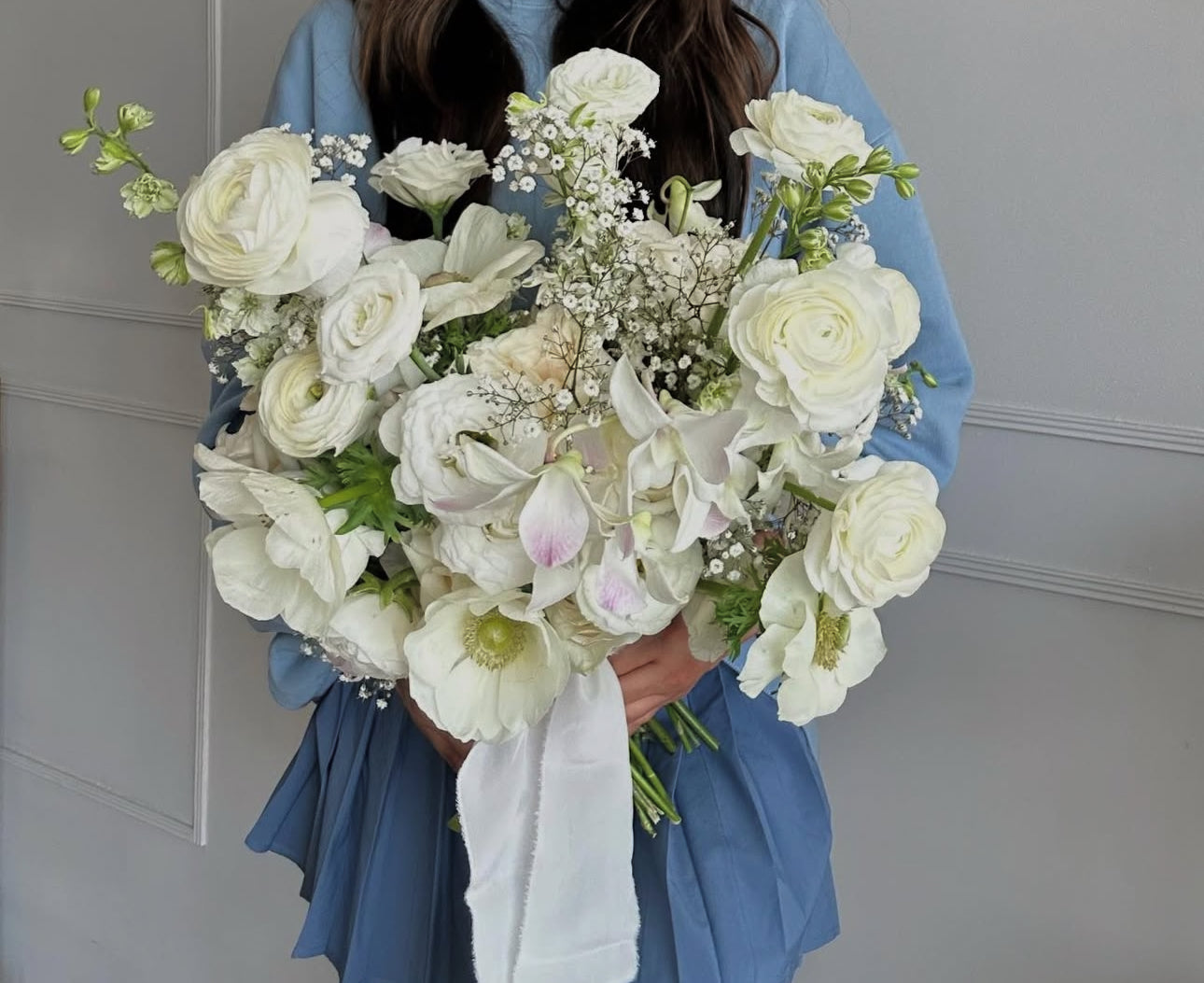 Listón de Seda Lisa Silk & Pepper en tonos Blanco y Negro