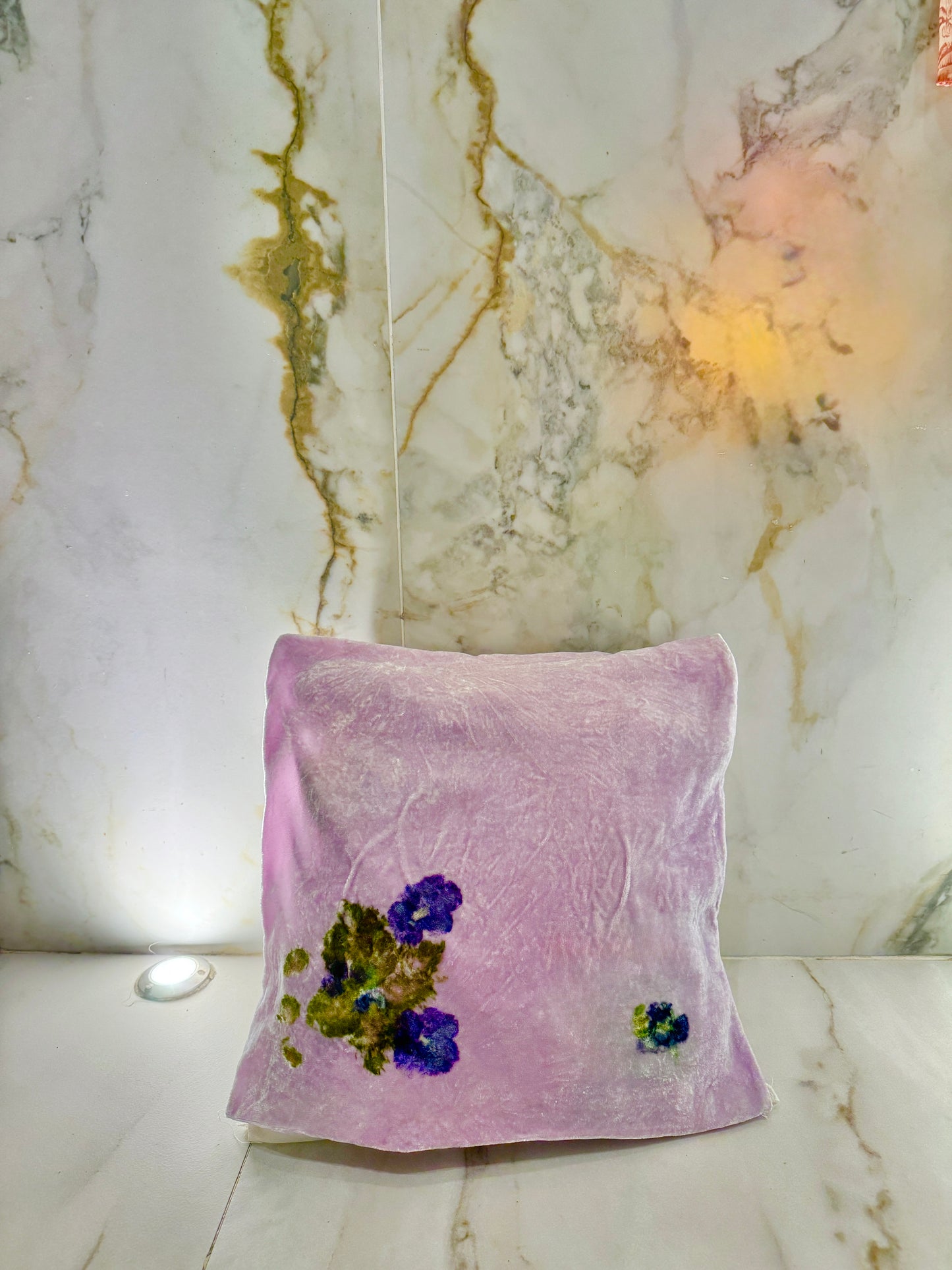 Cojines de Seda Terciopelo teñidos y estampados con Flores 🌺 🌸🌷💐🌼 Silk & Pepper