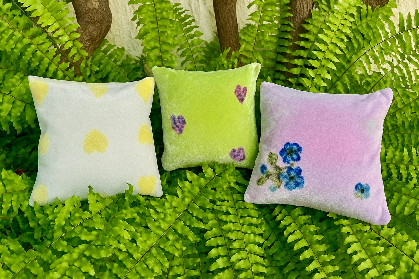 Cojines de Seda Terciopelo teñidos y estampados con Flores 🌺 🌸🌷💐🌼 Silk & Pepper