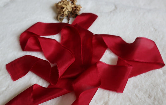 Edición Limitada - Listón de Seda Charmeuse en Santa 🎅🏻 Red de Silk & Pepper